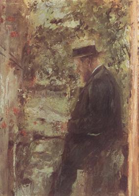 Wilhelm Leibl The Veterinarian Dr Reindl in the Arbor (nn02) oil painting image